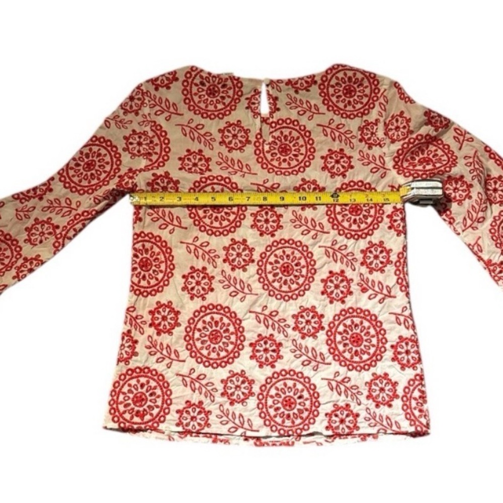 Boden Red and White Embroidered Top - Picture 5 of 6